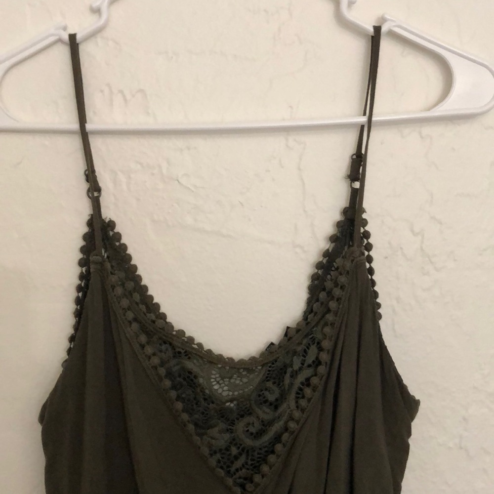 I have a small sexy one piece. Great for outside lounging.